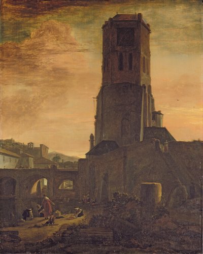 Wäscherinnen am Fuße eines Turms von Thomas Wyck