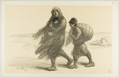 Serbischer Exodus, Platte einundzwanzig aus Actualités von Théophile Alexandre Pierre Steinlen