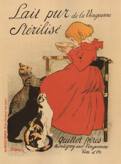 Lait pur stérilisé de la Vingeanne Poster, 1890er Jahre von Théophile Alexandre Steinlen