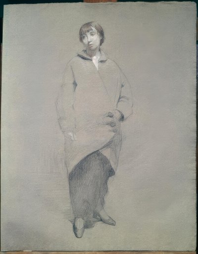 Junge Frau im Mantel von Théophile Alexandre Steinlen