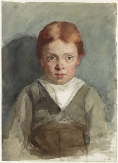 Porträt eines Jungen mit roten Haaren, von vorne von Thérèse Schwartze