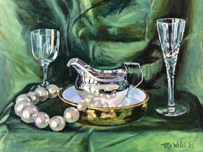 Stillleben mit Silberkrug von Tilly Willis