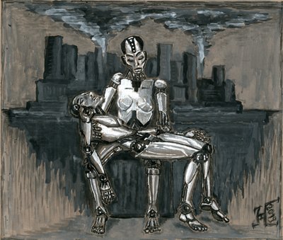 Traurige Umarmung des Androiden von Tim Hoinkis