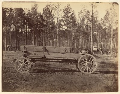 [Wagen mit länglicher Kiste, möglicherweise Gewehre transportierend] von Timothy H. O