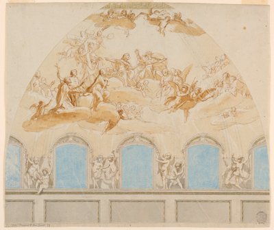 Entwurf für ein Fresko in der Kuppel der Kathedrale in Citta di Castello von Tommaso Maria Conca