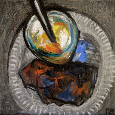 Buntes Dessert-Stillleben von Tore Bahnson