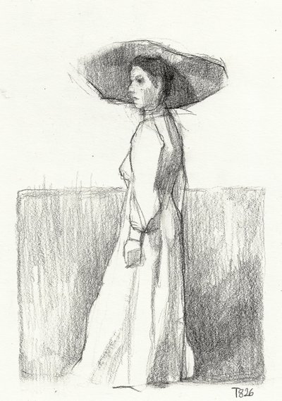 Elegante Frauenskizze von Tore Bahnson