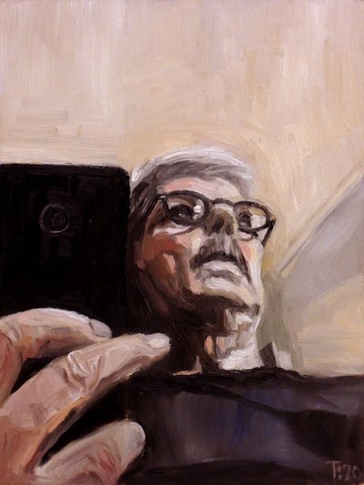 Gemaltes Selfie-Porträt von Tore Bahnson
