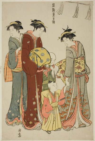 Junge, der zum ersten Mal Hakama trägt, aus der Serie "Ein Brokat östlicher Sitten (Fuzoku Azuma no nishiki)" von Torii Kiyonaga