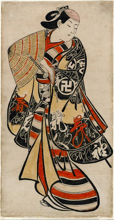 Der Schauspieler Takii Hannosuke als verweichlichter Jugendlicher, um 1707 von Torii Kiyonobu I