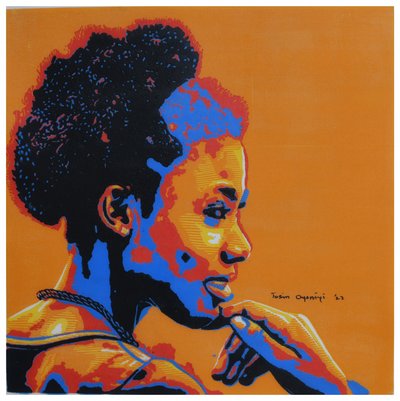 Orange Afro-Kontemplation von Tosin Oyeniyi