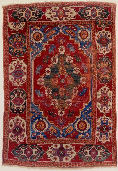 Ein transsilvanischer Teppich mit Blumenmotiven auf rotem Hintergrund, spätes 17. Jahrhundert von Transylvannian School