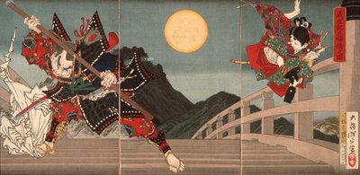 Gojō-Brücke, eine Episode aus dem Leben Yoshitsunes von Tsukioka Yoshitoshi
