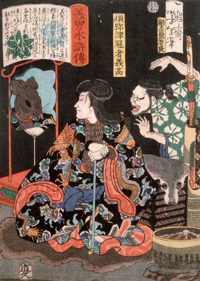Shumitsu Kanja Yoshitaka als Ratte in einem Spiegel reflektierend von Tsukioka Yoshitoshi