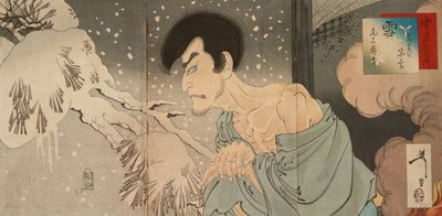 Schnee: Der Schauspieler Onoe Baikō V. als Iwakura no Sōgen von Tsukioka Yoshitoshi