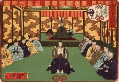 Tokugawa Iemitsu empfängt Fürsten zur Audienz von Tsukioka Yoshitoshi