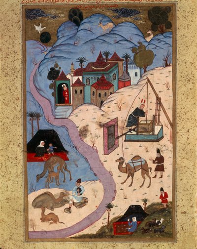 Gemälde, das Szenen des Alltagslebens im Osmanischen Reich während der Herrschaft von Suleiman dem Prächtigen darstellt, Türkei 16. Jahrhundert von Turkish School