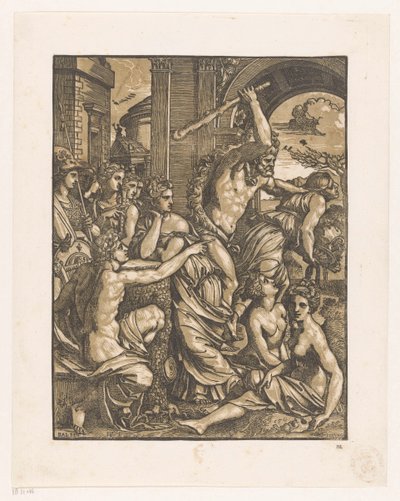Habgier aus dem Tempel der Musen vertrieben von Ugo da Carpi