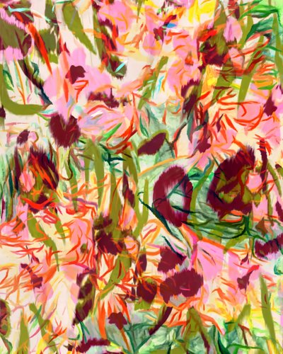 Lebendiges Blumenabstrakt von Uma Gokhale