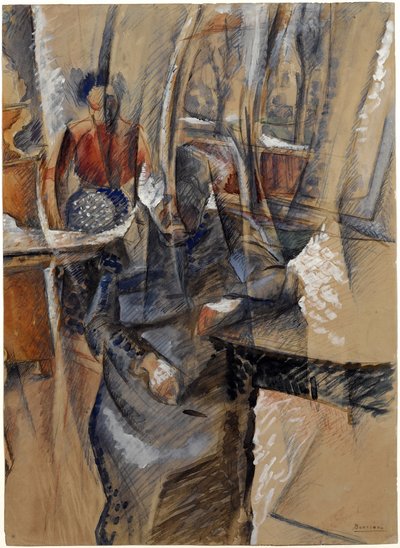 Interieur mit zwei weiblichen Figuren von Umberto Boccioni
