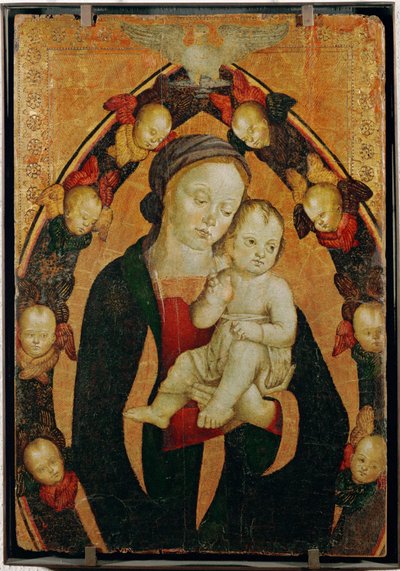 Jungfrau und Kind in einer Herrlichkeit von Seraphim von Umbrian School