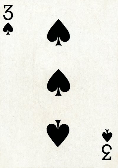 3 der Pik aus einem Kartenspiel von Goodall & Son Ltd., um 1940 von Unbekannt