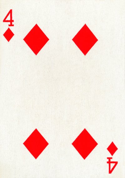 4 der Karo aus einem Kartenspiel von Goodall & Son Ltd., ca. 1940 von Unbekannt