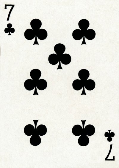 7 der Klubs aus einem Kartenspiel von Goodall & Son Ltd., ca. 1940 von Unbekannt