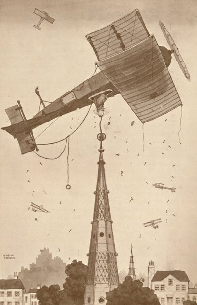 Ein Loop-the-Looper in tiefen Gedanken kratzt sich am Kopf über ein schwieriges Problem, 1927 von Unbekannt
