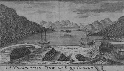 Eine Perspektivansicht des Lake George von Unbekannt