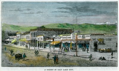 Eine Straße in Salt Lake City, Utah, USA, um 1880 von Unbekannt