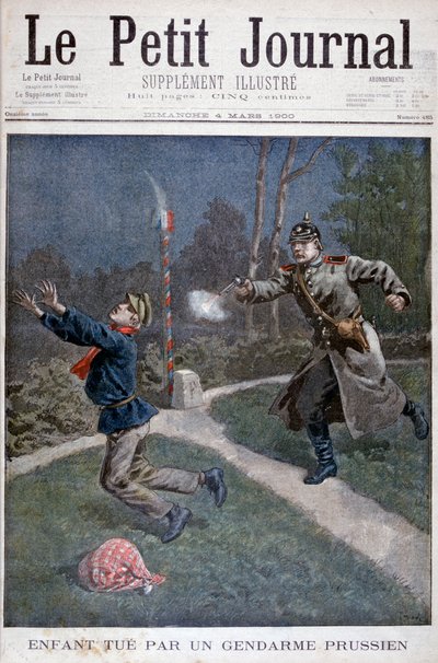 Ein Junge, der von einem preußischen Gendarmen erschossen wurde, als er aus einer Besserungsanstalt floh, 1900 von Unbekannt