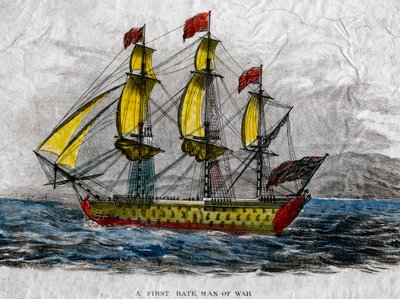 Ein erstklassiges Kriegsschiff, 18. Jahrhundert von Unbekannt
