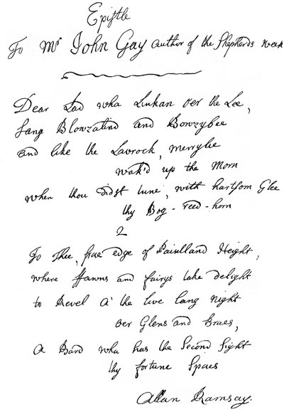 Ein Brief von Allan Ramsay an John Gay, 18. Jahrhundert, 1840 von Unbekannt