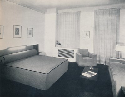Schlafzimmer eines Mannes, entworfen von Robert Heller Inc., New York, 1936 von Unbekannt
