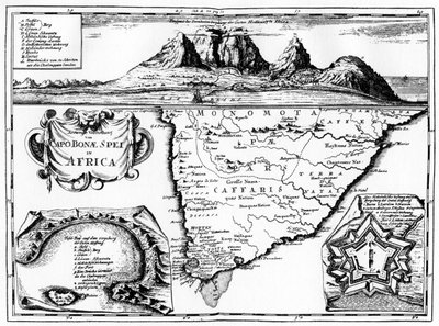Eine Karte des Kaps der Guten Hoffnung, Südafrika, 1719 von Unbekannt