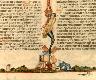 Eine Frau zündet eine Windmühle an, um 1340, 1947 von Unbekannt