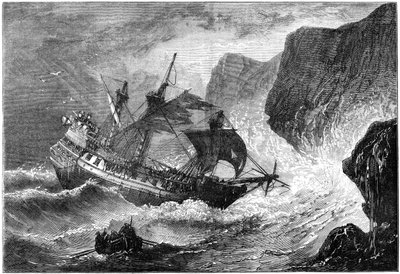 Admiral Somers setzt sein Schiff auf Grund, Bermuda, 1609 um 1880 von Unbekannt
