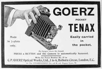 Werbung für die Goerz Pocket Tenax Kamera, 1909 von Unbekannt