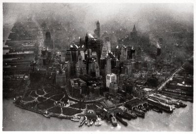 Luftaufnahme von Manhattan, New York City, USA, von einem Zeppelin, 1928 von Unbekannt