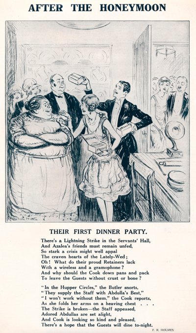 Nach den Flitterwochen - Ihr erstes Abendessen, 1927 von Unbekannt