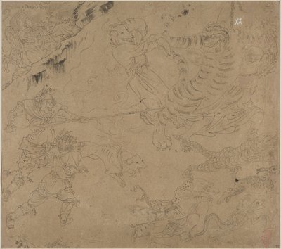 Album mit daoistischen und buddhistischen Themen: Suche den Berg: Blatt 44 von Unbekannt