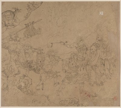 Album mit daoistischen und buddhistischen Themen: Suche den Berg: Blatt 45, 1200er von Unbekannt