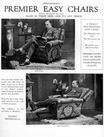 Eine Werbung für Premier-Sessel, 1926 von Unbekannt