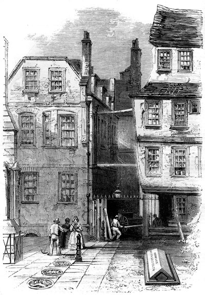 Alte Häuser im Tempel und das Grab von Oliver Goldsmith, London, 1860 von Unbekannt