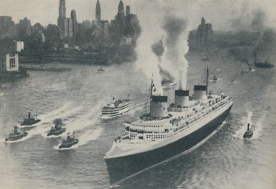 Ankunft der Normandie in New York, 1936 von Unbekannt