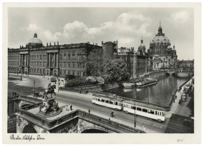 Berlin, Stadtschloss mit Kurfürstenbrücke und Dom / Fotopostkarte um 1937/38 von Unbekannt