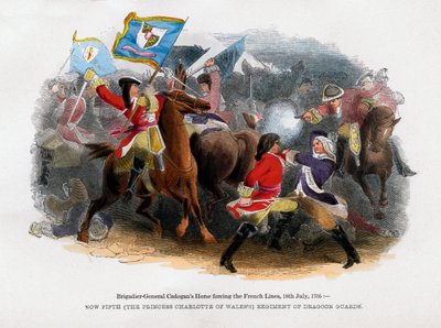 Brigadegeneral Cadogans Pferd durchbricht die französische Linie, 18. Juli 1705 von Unbekannt