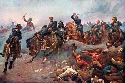 Britische Artillerie dringt in die feindlichen Linien bei Tel-El-Kebir ein von Unbekannt