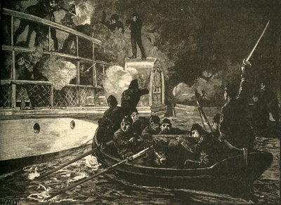 Britische Streitkräfte erobern das kanadische Rebellen-Schiff Caroline auf dem Niagara River, 1837 von Unbekannt